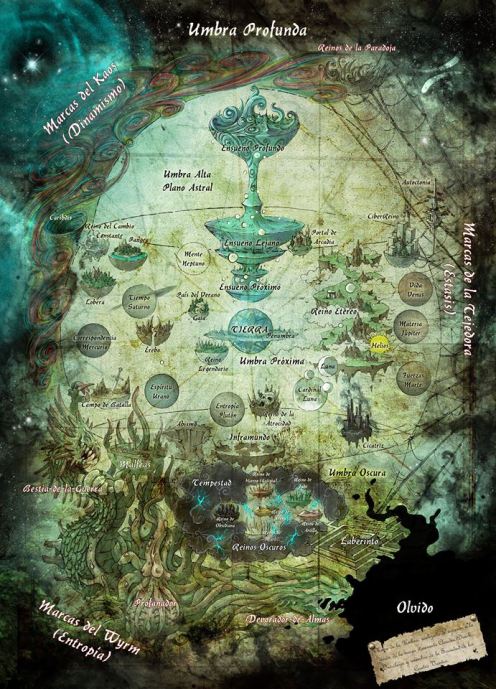 Spanische Karte der Umbra von Biblioteca Oscura