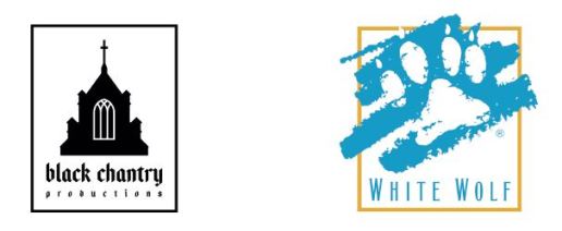 Unternehmenslogo Black Chantry Productions (links) White Wolf Entertainment (rechts)
