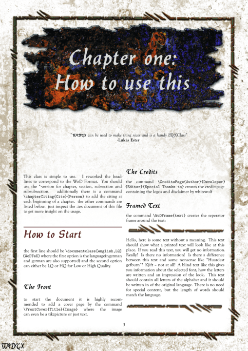 Storytellers Vault - WoDTeX Template for LaTeX von Lukas Ester