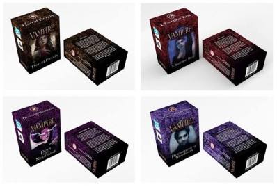 V:TES - Neue Starter Decks - Mockups der 4 Kartensets: Dens of Fiends, Libertine Ball, Pact with Nephandi, Parliament of Shadows