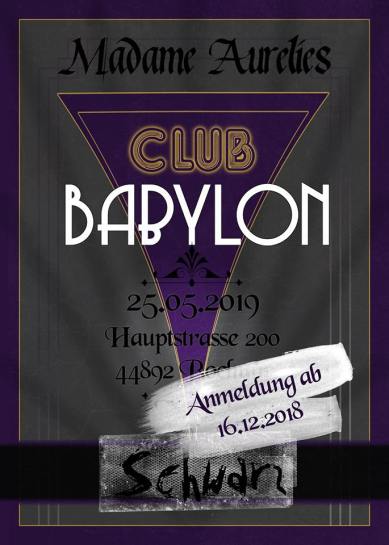 Club Babylon: Schwarz - LARP - Ankündigungsgraphik