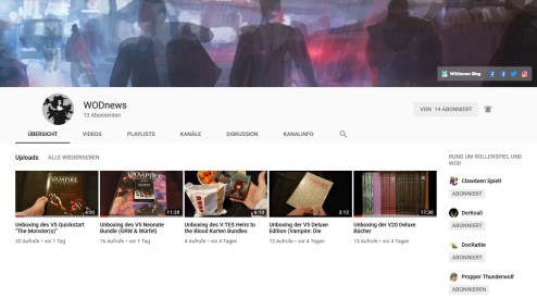 Screenshot des WODnews YouTube Kanal am 16.01.2019