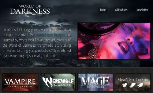 Rusted Icon - Screenshot der World of Darkness Seite