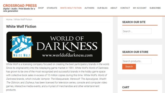 Crossroad Press - Screenshot - White Wolf Fiction