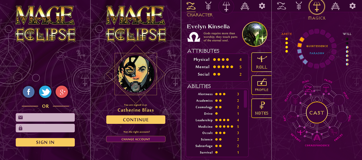 Mage The Ascension: Eclipse - Smartphone App Entwurf