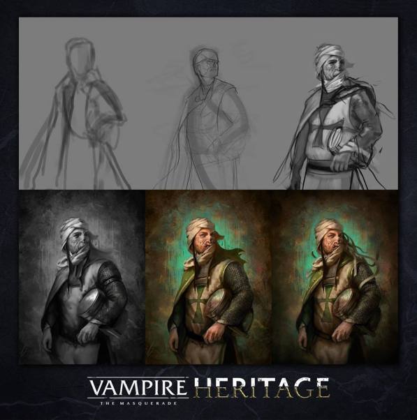 V:tM Heritage - Leper Knight von LukasSiegmon - Darstellung der Entwicklung der Zeichnung