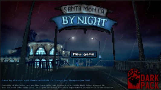 Santa Monica by Night - Screenshot des Eröffnungsbildschirms