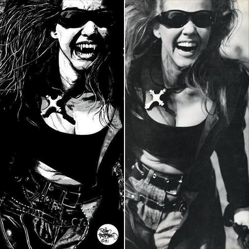 Klassisches Artwork "The Methuselah" - Im Vergleich mit dem Model (Linda Blair)