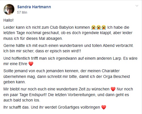 Club Babylon Schwarz Larp - Suche nach Nachfolger*in