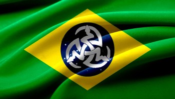 Black Chantry Productions - Vampire: The Eternal Struggle - Braslianische Flagge mit VTES Symbol