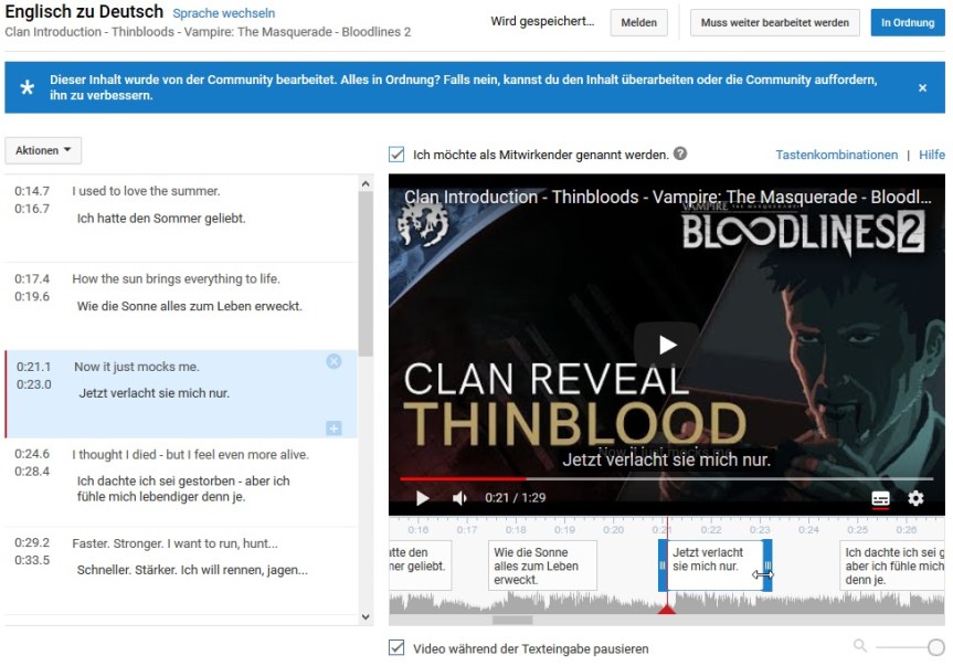 Youtube Videos untertiteln