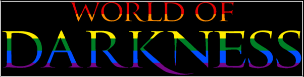 World of Darkness - Schriftzug in LGBT Farben
