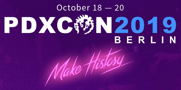 PDXcon 2019 Berlin - 18. bis 20. Oktober - Banner Graphik