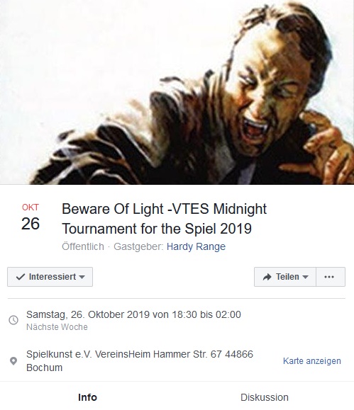 Beware Of Light - VTES Midnight Tournament for the SPIEL 2019