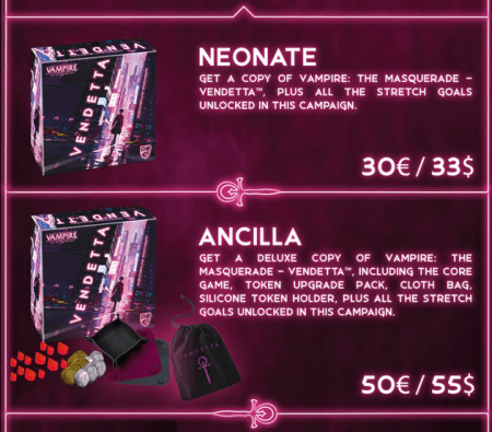 Vampire: The Masquerade - Vendetta - Neonate & Ancilla Reward