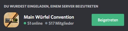 Main Würfel Convention - Discord Einladungslink