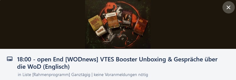 Main Würfel Convention - [WODnews] VTES Booster Unboxing & Gespräche über die WoD (in Englisch)