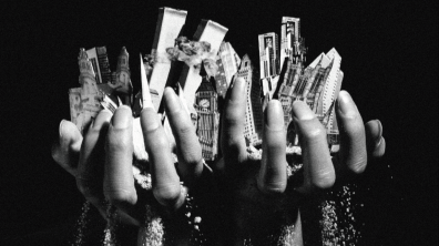 V5  Buch Graphik - Einstürzende Gebäude