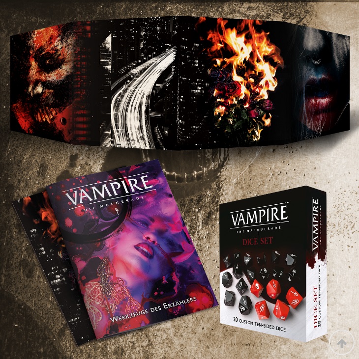 Vampire: Die Maskerade 5.te Edition - Spielleiterschirm, Werkzeuge des Erzählers, Würfel