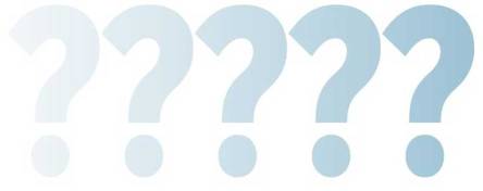 Fragezeichen - Von links (angedeutet) nach rechts (solide) solider werdend - Stockgraphik