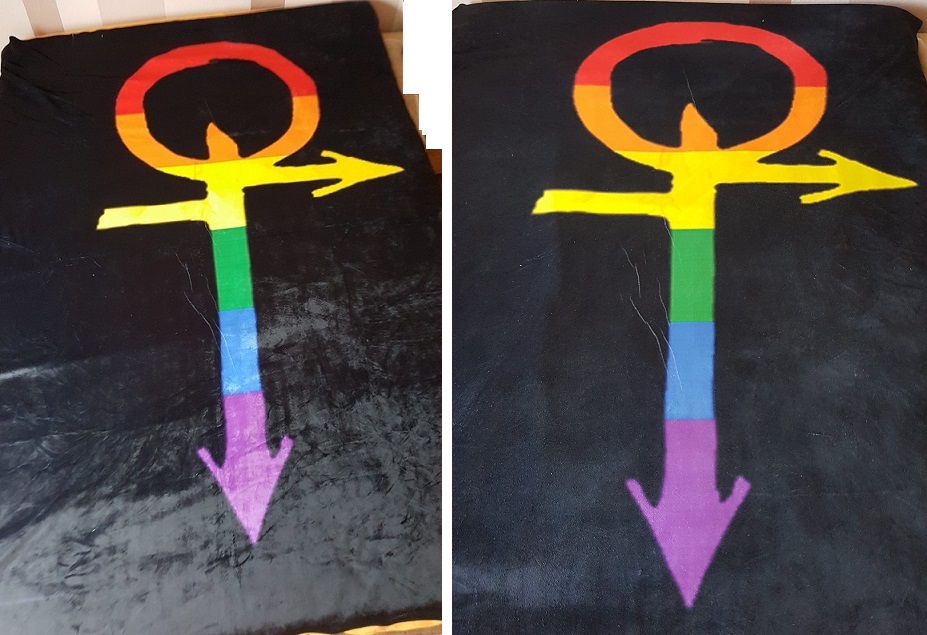 Anarchen-Sherpa Decke frisch ausgepackt und nach ~2 Wochen