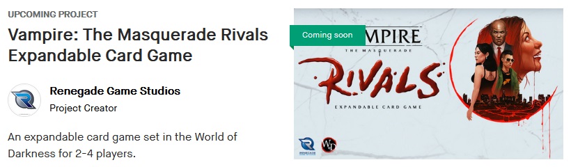 Vampire The Masquerade: Rivals - Bild der Kickstarter Notification