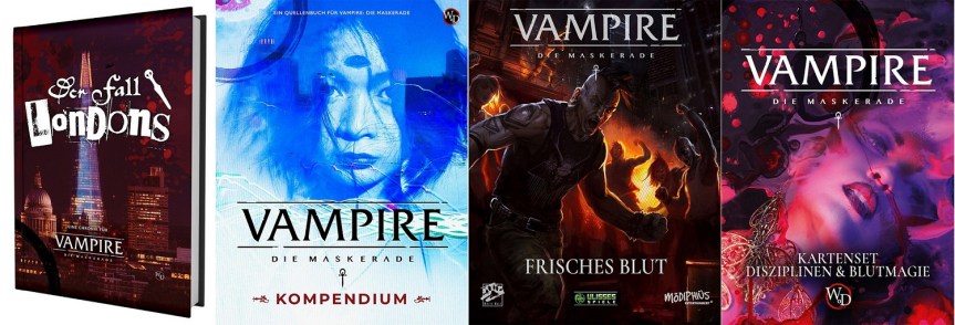 Banner mit Fall Londons, Kompendium, Frisches Blut, Disziplinskarten