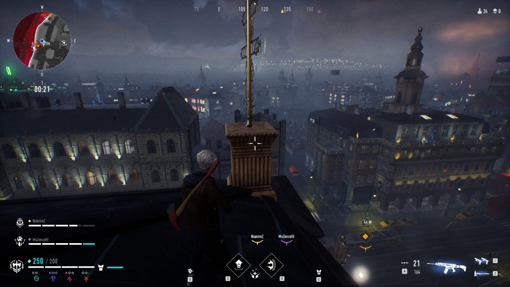 Bloodhunt - Stadt - Blick vom Rudolfinum in die Stadt, rechts hinten, mit brennender Kirche