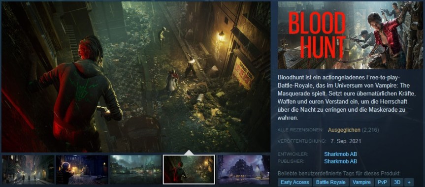 Bloodhunt: Veröffentlichung des V:tM Battle&nbsp;Royal