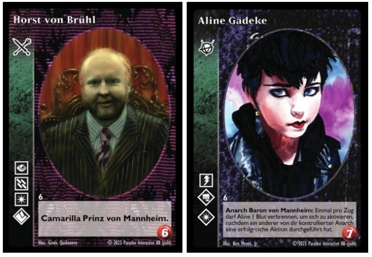 V:TES Karten "Horst von Brühl, Aline Gädecke" auf Deutsch